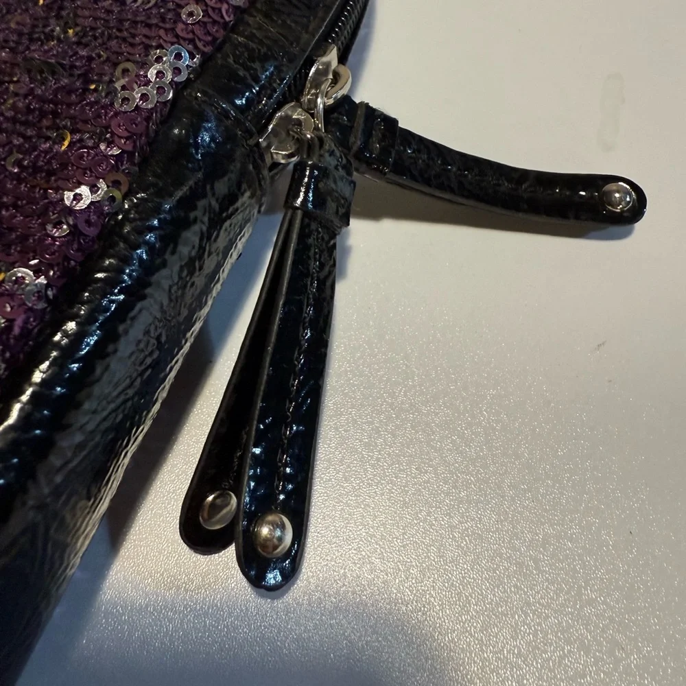 Nine West Laptop Bag Pink and Silver Glitter with Zipper Closure - Picture 6 of 10